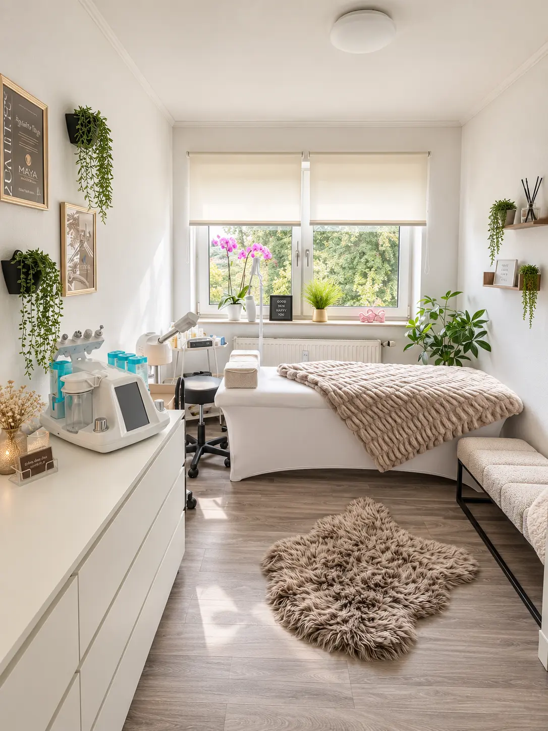 Heller Behandlungsraum im AY Aesthetics Kosmetikstudio in Extertal